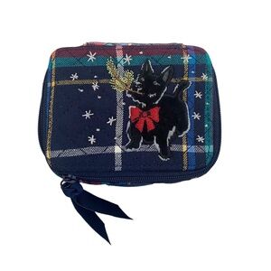 NWOT Vera Bradley Travel pill box case plaid embroidered dog